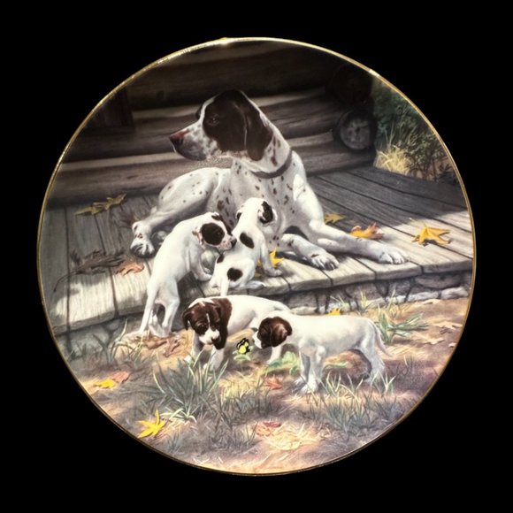 Vintage Porcelain Collector Plate 'Pointers' by Robert Christie - Picture 1 of 5